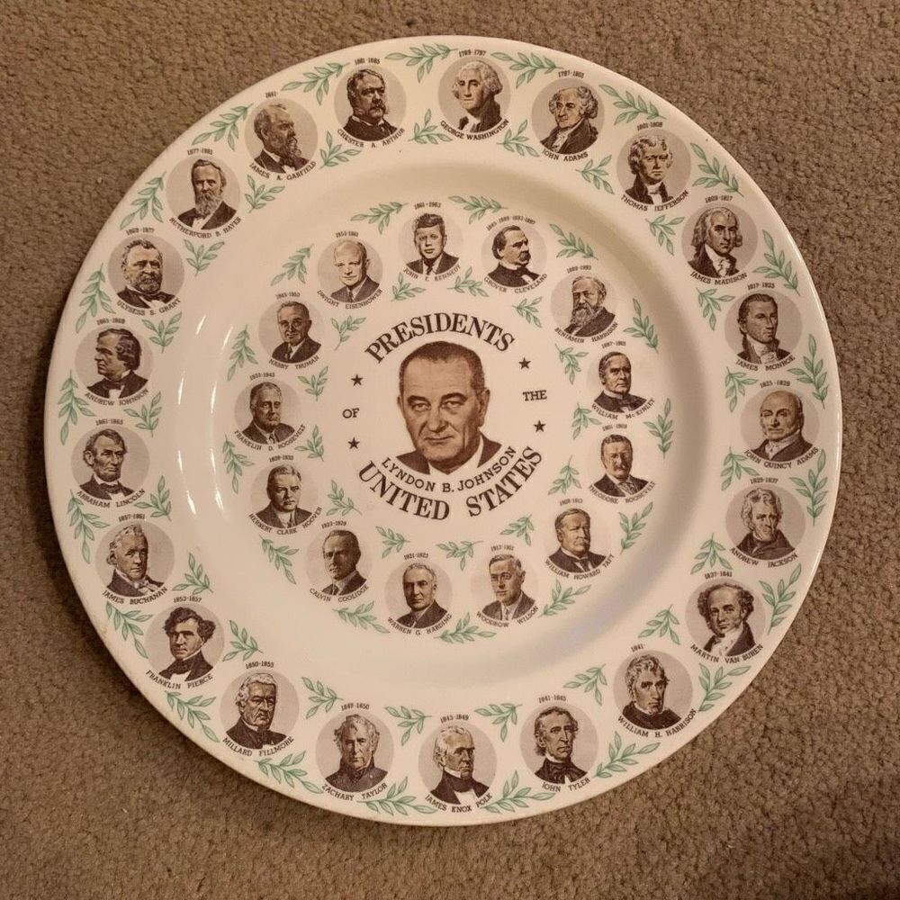 American Presidents Of The United States Portraits Ceramic 10” Collectors Plate